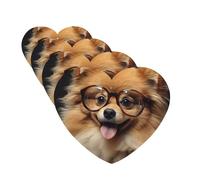 4 Pcs Car Air Fresheners Decorative Car Air Freshener Card Long Lasting Hanging Fragrance Scented Pomeranian dog wearing Glasses Car Aromatherapy Tablets Rearview Mirror Pendant for Men Women