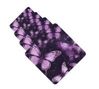4 Pcs Car Air Fresheners Decorative Car Air Freshener Card Long Lasting Hanging Fragrance Scented Purple Butterflies Car Aromatherapy Tablets Rearview Mirror Pendant for Men Women