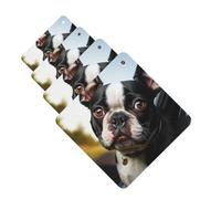 4 Pcs Car Air Fresheners Decorative Car Air Freshener Card Long Lasting Hanging Fragrance Scented Puppy Dog Boston Terrier Car Aromatherapy Tablets Rearview Mirror Pendant for Men Women