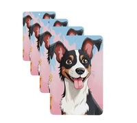 4 Pcs Car Air Fresheners Decorative Car Air Freshener Card Long Lasting Hanging Fragrance Scented Rat Terrier Dog Car Aromatherapy Tablets Rearview Mirror Pendant for Men Women