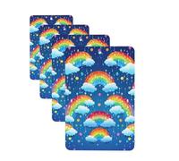 4 Pcs Car Air Fresheners Decorative Car Air Freshener Card Long Lasting Hanging Fragrance Scented Rainbow Clouds Raindrop Car Aromatherapy Tablets Rearview Mirror Pendant for Men Women