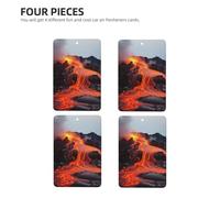 4 Pcs Car Air Fresheners Decorative Car Air Freshener Card Long Lasting Hanging Fragrance Scented Red Hot Lava from Kilauea Volcano Car Aromatherapy Tablets Rearview Mirror Pendant for Men Women