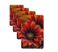 4 Pcs Car Air Fresheners Decorative Car Air Freshener Card Long Lasting Hanging Fragrance Scented Red Sunflower Car Aromatherapy Tablets Rearview Mirror Pendant for Men Women