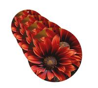 4 Pcs Car Air Fresheners Decorative Car Air Freshener Card Long Lasting Hanging Fragrance Scented Red Sunflower Car Aromatherapy Tablets Rearview Mirror Pendant for Men Women