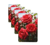 4 Pcs Car Air Fresheners Decorative Car Air Freshener Card Long Lasting Hanging Fragrance Scented Red Roses Bush in The Garden Car Aromatherapy Tablets Rearview Mirror Pendant for Men Women