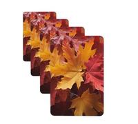 4 Pcs Car Air Fresheners Decorative Car Air Freshener Card Long Lasting Hanging Fragrance Scented Red Yellow Fall Maple Leafs Car Aromatherapy Tablets Rearview Mirror Pendant for Men Women