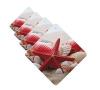 4 Pcs Car Air Fresheners Decorative Car Air Freshener Card Long Lasting Hanging Fragrance Scented Red Starfish Seashells Car Aromatherapy Tablets Rearview Mirror Pendant for Men Women