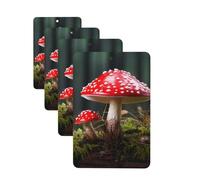 4 Pcs Car Air Fresheners Decorative Car Air Freshener Card Long Lasting Hanging Fragrance Scented Red And White Mushroom Car Aromatherapy Tablets Rearview Mirror Pendant for Men Women