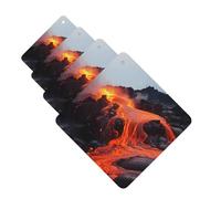 4 Pcs Car Air Fresheners Decorative Car Air Freshener Card Long Lasting Hanging Fragrance Scented Red Hot Lava from Kilauea Volcano Car Aromatherapy Tablets Rearview Mirror Pendant for Men Women