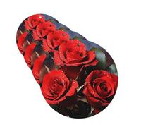 4 Pcs Car Air Fresheners Decorative Car Air Freshener Card Long Lasting Hanging Fragrance Scented Romantic Red Roses Car Aromatherapy Tablets Rearview Mirror Pendant for Men Women