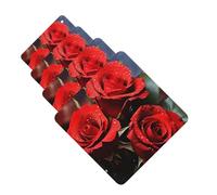 4 Pcs Car Air Fresheners Decorative Car Air Freshener Card Long Lasting Hanging Fragrance Scented Romantic Red Roses Car Aromatherapy Tablets Rearview Mirror Pendant for Men Women