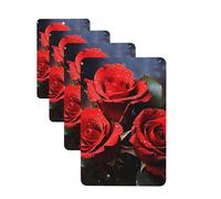 4 Pcs Car Air Fresheners Decorative Car Air Freshener Card Long Lasting Hanging Fragrance Scented Romantic Red Roses Car Aromatherapy Tablets Rearview Mirror Pendant for Men Women