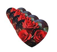 4 Pcs Car Air Fresheners Decorative Car Air Freshener Card Long Lasting Hanging Fragrance Scented Romantic Red Roses Car Aromatherapy Tablets Rearview Mirror Pendant for Men Women