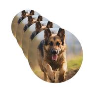 4 Pcs Car Air Fresheners Decorative Car Air Freshener Card Long Lasting Hanging Fragrance Scented Running German Shepherd Dog Car Aromatherapy Tablets Rearview Mirror Pendant for Men Women
