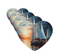 4 Pcs Car Air Fresheners Decorative Car Air Freshener Card Long Lasting Hanging Fragrance Scented Sailing Landscape Car Aromatherapy Tablets Rearview Mirror Pendant for Men Women