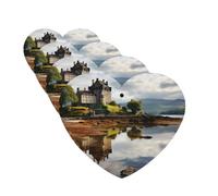 4 Pcs Car Air Fresheners Decorative Car Air Freshener Card Long Lasting Hanging Fragrance Scented Scotland Castle Water Lake Scottish Car Aromatherapy Tablets Rearview Mirror Pendant for Men Women