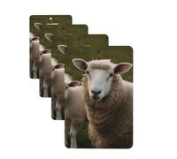 4 Pcs Car Air Fresheners Decorative Car Air Freshener Card Long Lasting Hanging Fragrance Scented Sheep Animal Car Aromatherapy Tablets Rearview Mirror Pendant for Men Women