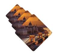 4 Pcs Car Air Fresheners Decorative Car Air Freshener Card Long Lasting Hanging Fragrance Scented Sunset in Budapest Car Aromatherapy Tablets Rearview Mirror Pendant for Men Women