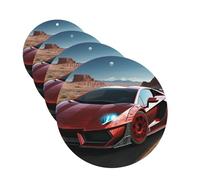 4 Pcs Car Air Fresheners,Funny Hanging Car Air Fresheners Round Shape Cute Long Lasting Scented Mirror Hanging Decoration Ornaments Gift Interior Decor Accessories For Men Women