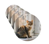 4 Pcs Car Air Fresheners,Funny Hanging Car Air Fresheners Round Shape Cute Long Lasting Scented Mirror Hanging Decoration Ornaments Gift Interior Decor Accessories For Men Women