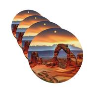 4 Pcs Car Air Fresheners,Funny Hanging Car Air Fresheners Round Shape Cute Long Lasting Scented Mirror Hanging Decoration Ornaments Gift Interior Decor Accessories For Men Women