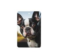 4 Pcs Car Air Fresheners Hanging Air Freshener Fragrance Scented Cards Car Aromatherapy Tablets Puppy Dog Boston Terrier Car Freshener Car Interior Mirror Pendant Gifts for Women Men
