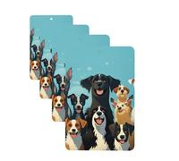 4 Pcs Car Air Fresheners Hanging Fragrance Scented Cards for SUV A large group of dogs Car Aromatherapy Tablets Auto Interior Mirror Pendant for Bedroom Wardrobe Shoe Cabinet