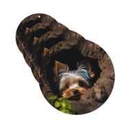 4 Pcs Car Air Fresheners Hanging Fragrance Scented Cards for SUV A little Yorkshire terrier Car Aromatherapy Tablets Auto Interior Mirror Pendant for Bedroom Wardrobe Shoe Cabinet