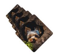 4 Pcs Car Air Fresheners Hanging Fragrance Scented Cards for SUV A little Yorkshire terrier Car Aromatherapy Tablets Auto Interior Mirror Pendant for Bedroom Wardrobe Shoe Cabinet
