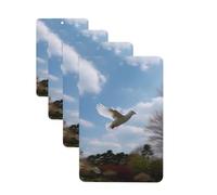 4 Pcs Car Air Fresheners Hanging Fragrance Scented Cards for SUV A White Dove Flies By Car Aromatherapy Tablets Auto Interior Mirror Pendant for Bedroom Wardrobe Shoe Cabinet