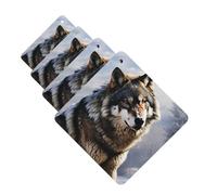 4 Pcs Car Air Fresheners Hanging Fragrance Scented Cards for SUV A wolf Standing in a Snow Car Aromatherapy Tablets Auto Interior Mirror Pendant for Bedroom Wardrobe Shoe Cabinet