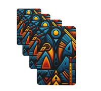 4 Pcs Car Air Fresheners Hanging Fragrance Scented Cards for SUV African style textile pattern Car Aromatherapy Tablets Auto Interior Mirror Pendant for Bedroom Wardrobe Shoe Cabinet