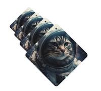 4 Pcs Car Air Fresheners Hanging Fragrance Scented Cards for SUV Astronaut cat in space Car Aromatherapy Tablets Auto Interior Mirror Pendant for Bedroom Wardrobe Shoe Cabinet