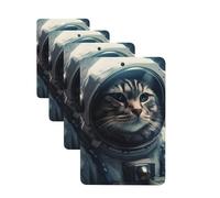 4 Pcs Car Air Fresheners Hanging Fragrance Scented Cards for SUV Astronaut cat in space Car Aromatherapy Tablets Auto Interior Mirror Pendant for Bedroom Wardrobe Shoe Cabinet