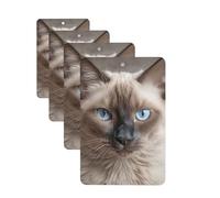 4 Pcs Car Air Fresheners Hanging Fragrance Scented Cards for SUV Beautiful Siamese Cat Car Aromatherapy Tablets Auto Interior Mirror Pendant for Bedroom Wardrobe Shoe Cabinet
