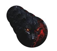 4 Pcs Car Air Fresheners Hanging Fragrance Scented Cards for SUV Big black wolf with red eyes Car Aromatherapy Tablets Auto Interior Mirror Pendant for Bedroom Wardrobe Shoe Cabinet