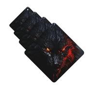 4 Pcs Car Air Fresheners Hanging Fragrance Scented Cards for SUV Big black wolf with red eyes Car Aromatherapy Tablets Auto Interior Mirror Pendant for Bedroom Wardrobe Shoe Cabinet