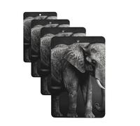 4 Pcs Car Air Fresheners Hanging Fragrance Scented Cards for SUV Black and white elephant image Car Aromatherapy Tablets Auto Interior Mirror Pendant for Bedroom Wardrobe Shoe Cabinet