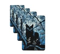 4 Pcs Car Air Fresheners Hanging Fragrance Scented Cards for SUV Black Cat on Tree Car Aromatherapy Tablets Auto Interior Mirror Pendant for Bedroom Wardrobe Shoe Cabinet