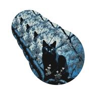 4 Pcs Car Air Fresheners Hanging Fragrance Scented Cards for SUV Black Cat on Tree Car Aromatherapy Tablets Auto Interior Mirror Pendant for Bedroom Wardrobe Shoe Cabinet