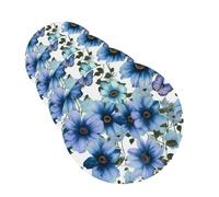 4 Pcs Car Air Fresheners Hanging Fragrance Scented Cards for SUV Blooming blue daisy Car Aromatherapy Tablets Auto Interior Mirror Pendant for Bedroom Wardrobe Shoe Cabinet