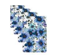 4 Pcs Car Air Fresheners Hanging Fragrance Scented Cards for SUV Blooming blue daisy Car Aromatherapy Tablets Auto Interior Mirror Pendant for Bedroom Wardrobe Shoe Cabinet