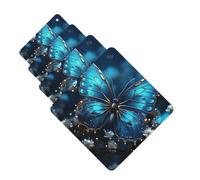 4 Pcs Car Air Fresheners Hanging Fragrance Scented Cards for SUV Blue Butterfly and Moon Car Aromatherapy Tablets Auto Interior Mirror Pendant for Bedroom Wardrobe Shoe Cabinet