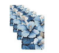 4 Pcs Car Air Fresheners Hanging Fragrance Scented Cards for SUV Blue hibiscus flower Car Aromatherapy Tablets Auto Interior Mirror Pendant for Bedroom Wardrobe Shoe Cabinet