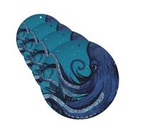 4 Pcs Car Air Fresheners Hanging Fragrance Scented Cards for SUV Blue octopus tentacles illustration Car Aromatherapy Tablets Auto Interior Mirror Pendant for Bedroom Wardrobe Shoe Cabinet