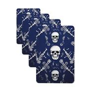 4 Pcs Car Air Fresheners Hanging Fragrance Scented Cards for SUV Blue skull and bones Car Aromatherapy Tablets Auto Interior Mirror Pendant for Bedroom Wardrobe Shoe Cabinet