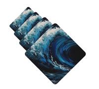 4 Pcs Car Air Fresheners Hanging Fragrance Scented Cards for SUV Blue Wave Painting Car Aromatherapy Tablets Auto Interior Mirror Pendant for Bedroom Wardrobe Shoe Cabinet