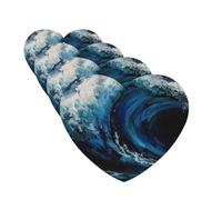 4 Pcs Car Air Fresheners Hanging Fragrance Scented Cards for SUV Blue Wave Painting Car Aromatherapy Tablets Auto Interior Mirror Pendant for Bedroom Wardrobe Shoe Cabinet