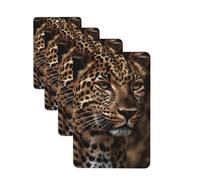 4 Pcs Car Air Fresheners Hanging Fragrance Scented Cards for SUV Brown Leopard Image Car Aromatherapy Tablets Auto Interior Mirror Pendant for Bedroom Wardrobe Shoe Cabinet