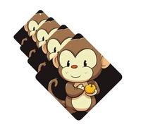 4 Pcs Car Air Fresheners Hanging Fragrance Scented Cards for SUV Cartoon monkey holding fruit Car Aromatherapy Tablets Auto Interior Mirror Pendant for Bedroom Wardrobe Shoe Cabinet